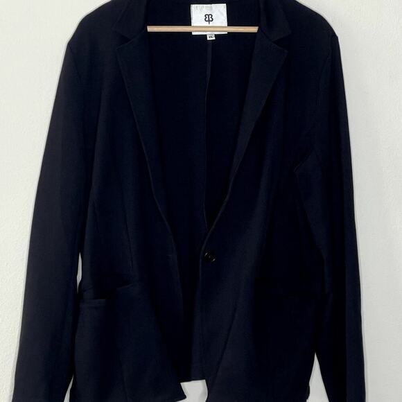 Betabrand Classic Black Ponte Knit Single Button Blazer Size XXL - Picture 3 of 8